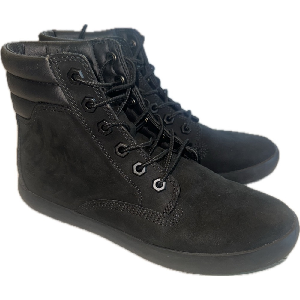 Timberland Dausette black leather sneaker boot women's booties Size 7.5 - Picture 3 of 10